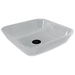 400mm Length Countertop Vanity Sinks Crystal Clear Glass Vessel Diamond Square