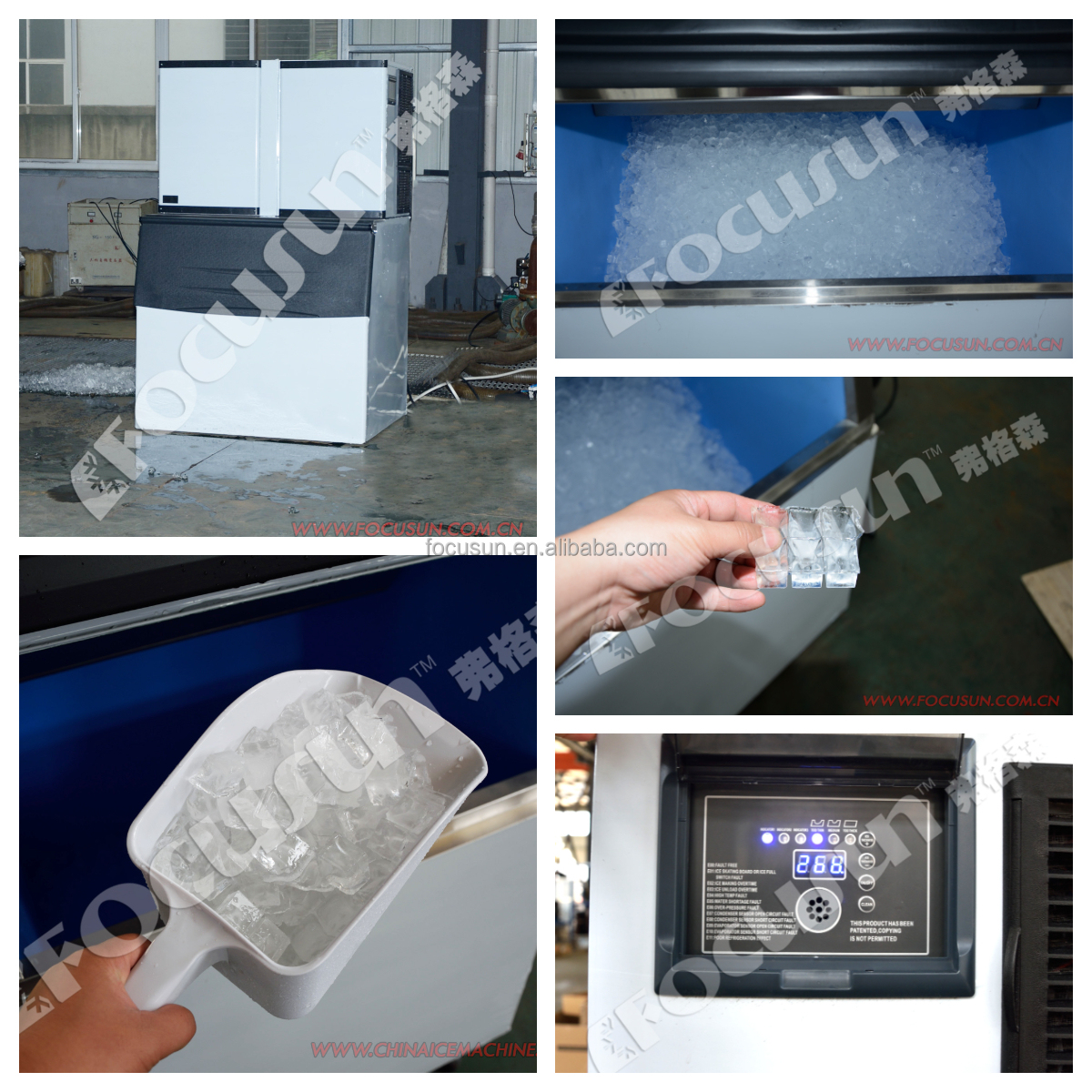 760*830*1893mm 25C Water Inlet Temperature Cube Ice Machine for Human Consumption