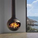 Villa Room Wood Burning Heaters Ceiling Suspended Fireplace Special Shaped