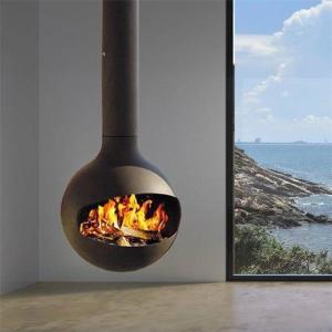 Quality Villa Room Wood Burning Heaters Ceiling Suspended Fireplace Special Shaped wholesale