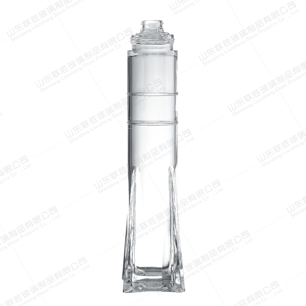 Unique Design Glass Bottle Custom Capacity Logo for Champagne Whiskey Brandy Wine Spirits