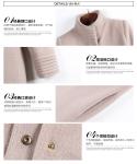 fashion high collar ladies elegant pure cashmere coat