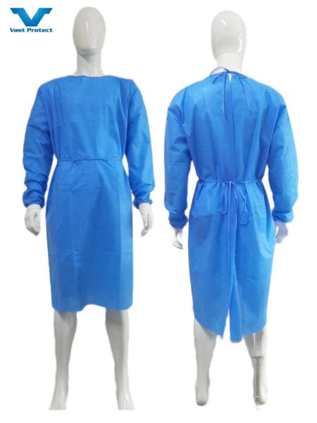 Disposable Non-Sterile Waterproof Isolation Gown SMS Non-Woven for Adequate
