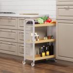 White Color Trolley Cart, Narrow Serving Cart, Kitchen Trolley Cart, Small