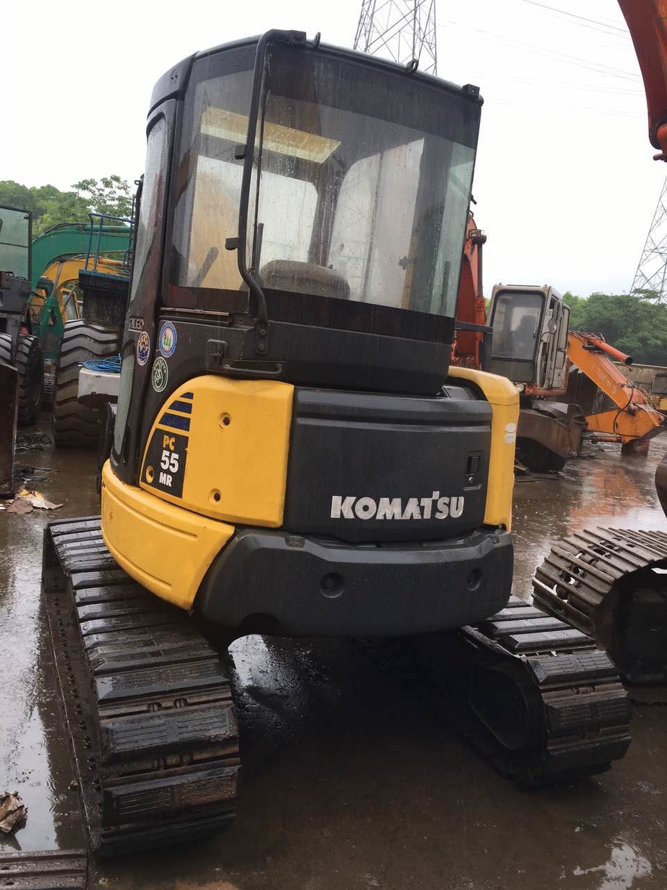 12V Voltage Used Earth Moving Equipment Komatsu PC55MR With Rubber Track