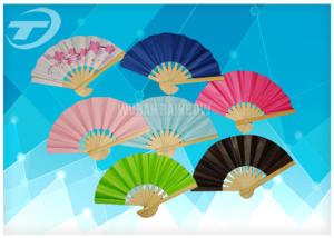 Quality 10cm Small Size Paper Folding Fans With Natural Bamboo Frame wholesale