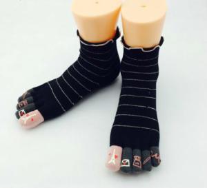 Quality Cotton custom logo, design jacquard Five Toes Socks wholesale