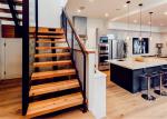 Prima Prefabricated Modern Straight Staircase Single Beam Tempered Glass Railing