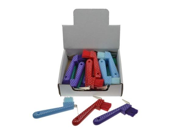 Heat Transfer Printing and colorful Horse Hoof Pick With PP Handle Brush Display