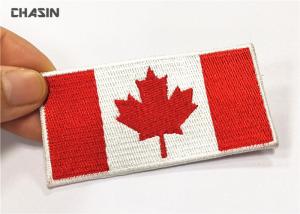 Quality Custom Canada Flag Embroidery Iron Patches No Minimum For Clothing wholesale