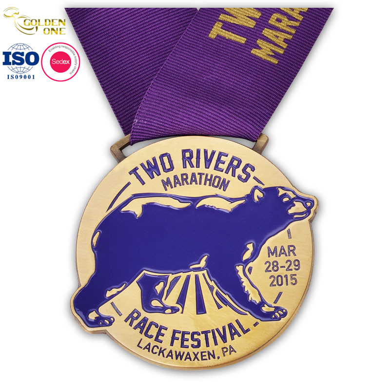 Cute Soft Enamel Gymnastic Award Medal Running School Engineering Zinc Alloy Medal
