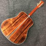 Custom KOA 12 Strings Left Handed KOA Wood Acoustic Guitar