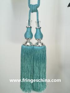 Quality Fashion custom long tassel fringe trimming for curtain attractive tieback hanging ball wholesale