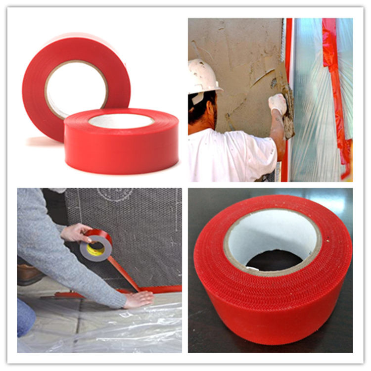 48mm Red Serrated Edge Stucco Tape Moisture-Resistant UV Exposure