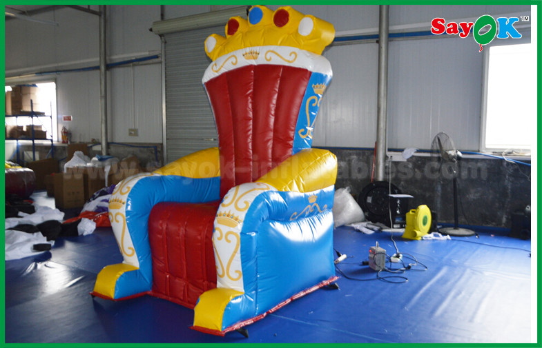 Blue And Red PVC Custom Advertising Inflatables Throne / Sofa For Prop