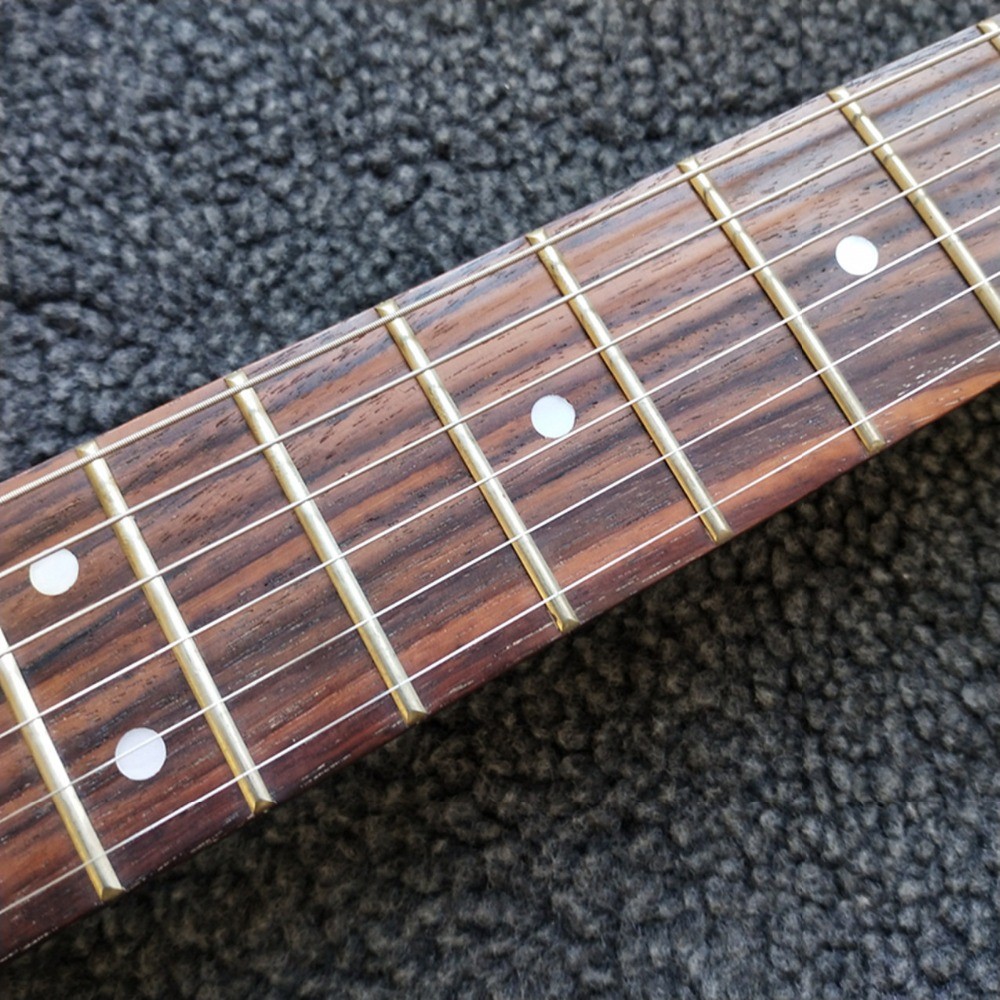 Custom Shop,Jaguar model with White Top,6 Strings Electric Guitar,Slivery hardware,Black Guardplate