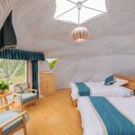 Heat Insulated Geodesic Dome Glass Door 6m Glamping Tourism Tent