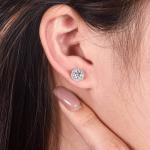 925 Sterling Silver Hip Hop Custom Moissanite Jewelry Stud Earrings 2ct Diamond