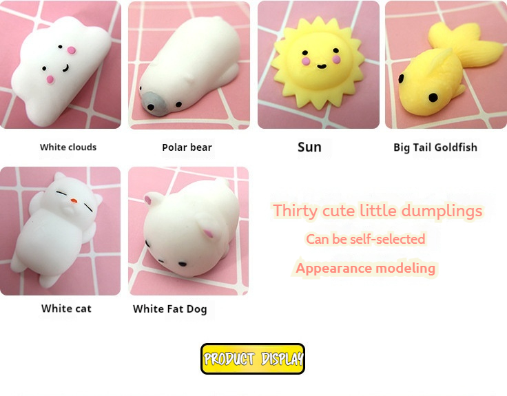 Mini Toy Super Cute 'Little Dumpling' Squishy Novelty Decompression Ball for Boys Fun Hand Squeezing Small Animal Toy