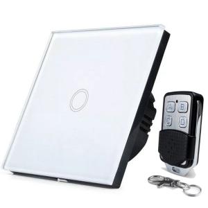 Quality EU Standard Light Wall Touch Switch ,1 gang waterproof toughened glass panel For Wall Lights wholesale