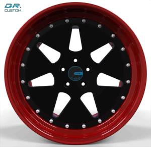 Quality 23 Inch Deep Dish Forged Wheels Rims PCD 5-139.7 Brushed Red wholesale