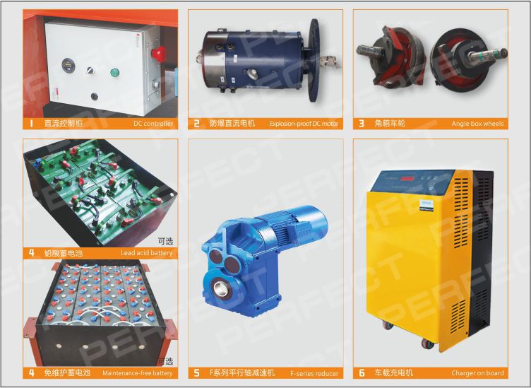 battery electric rail carts for material handling transformers