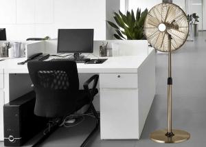 Quality Vintage Retro Standing Fan with Brushed Nickel Finish 3 Speed Adjustable Height wholesale