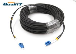 Quality Outdoor Armored Fiber Optic Cable / 100-150M LC / UPC For Military Tactical / Fiber Optic Patch Cable wholesale