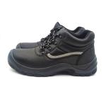 PU Industrial Safety Shoes Black Leather Work Boots For Men
