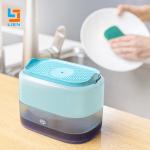 2 In 1 Hand Press Kitchen Soap Dispenser Liquid Dish Washing Sponge Pump