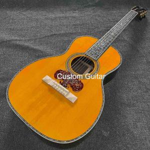 Quality 6 strings custom OEM solid wood acoustic OO guitar 38 inch body ebony bridge wholesale