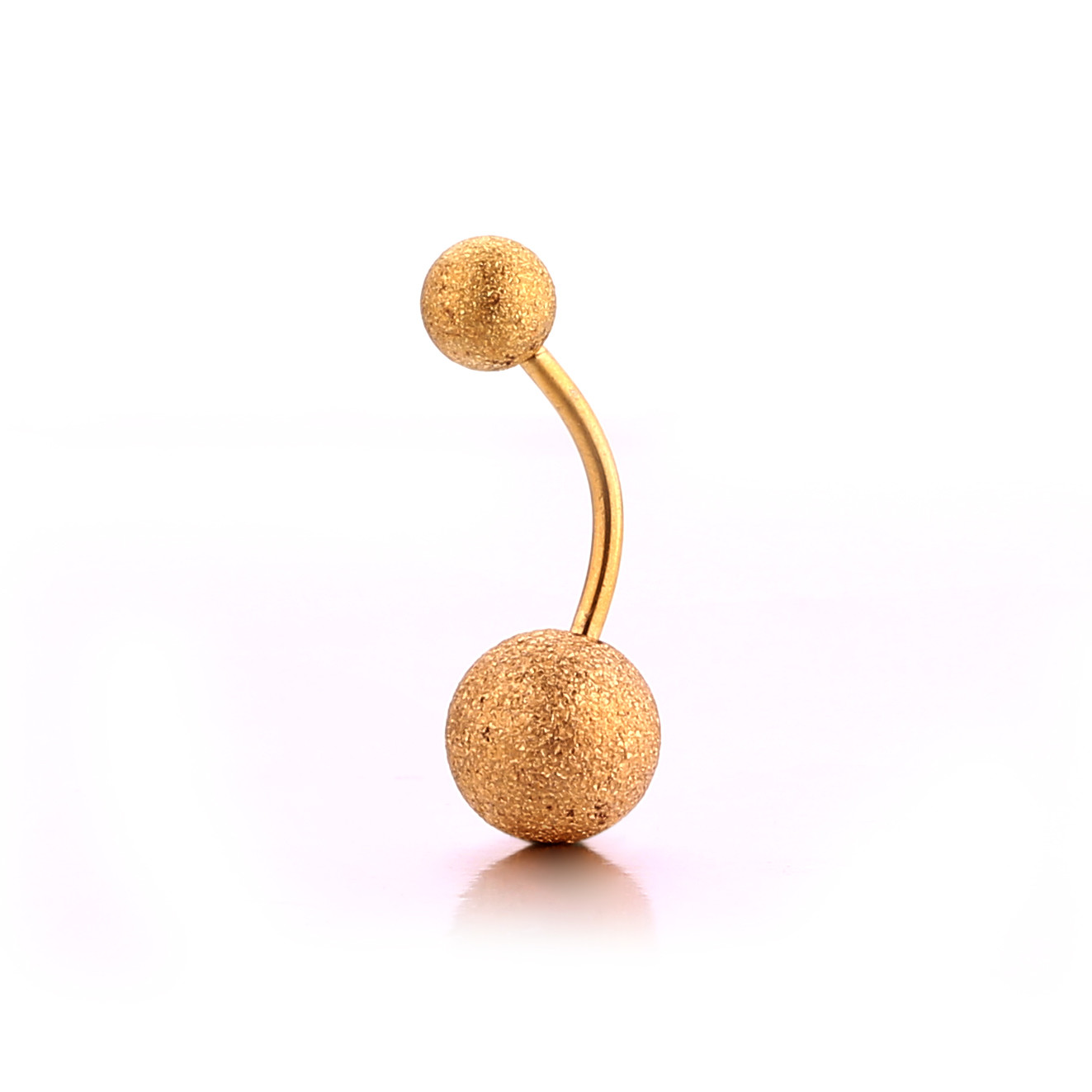 Belly button ring matt silver gold black navel ring two balls barbell body piercing jewelry free sample