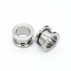 Quality Double Flared Tunnel Earrings With Screw Stainless Steel Ear Stretchers wholesale