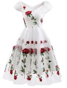 Quality Low Minimum Clothing Manufacturer Women'S Evening Off Shoulder Sleeveless Lace With Embriodery Dresses wholesale