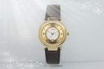 Fashionable wrist stainless steel sports watch genuine leather band