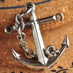 Sterling Silver Maritime Anchor Amulet Pendant with 925 Silver Wheat Chain