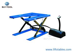 Quality Static Ultra Low Profile Scissor Lift Tables Pallet Lifter Table 1000kg 1500×1300mm wholesale