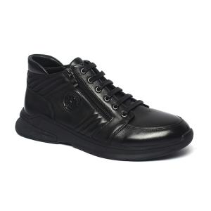 Quality Black Lace Up Anti Slippery Mens Leather Casual Boots wholesale