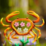 Crab / Coral Metal Garden Ornaments Colorful Metal Flower Decor