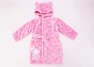 Quality Warm Comfortable Baby Hooded Bathrobe , Coral Fleece Baby Towelling Robe wholesale