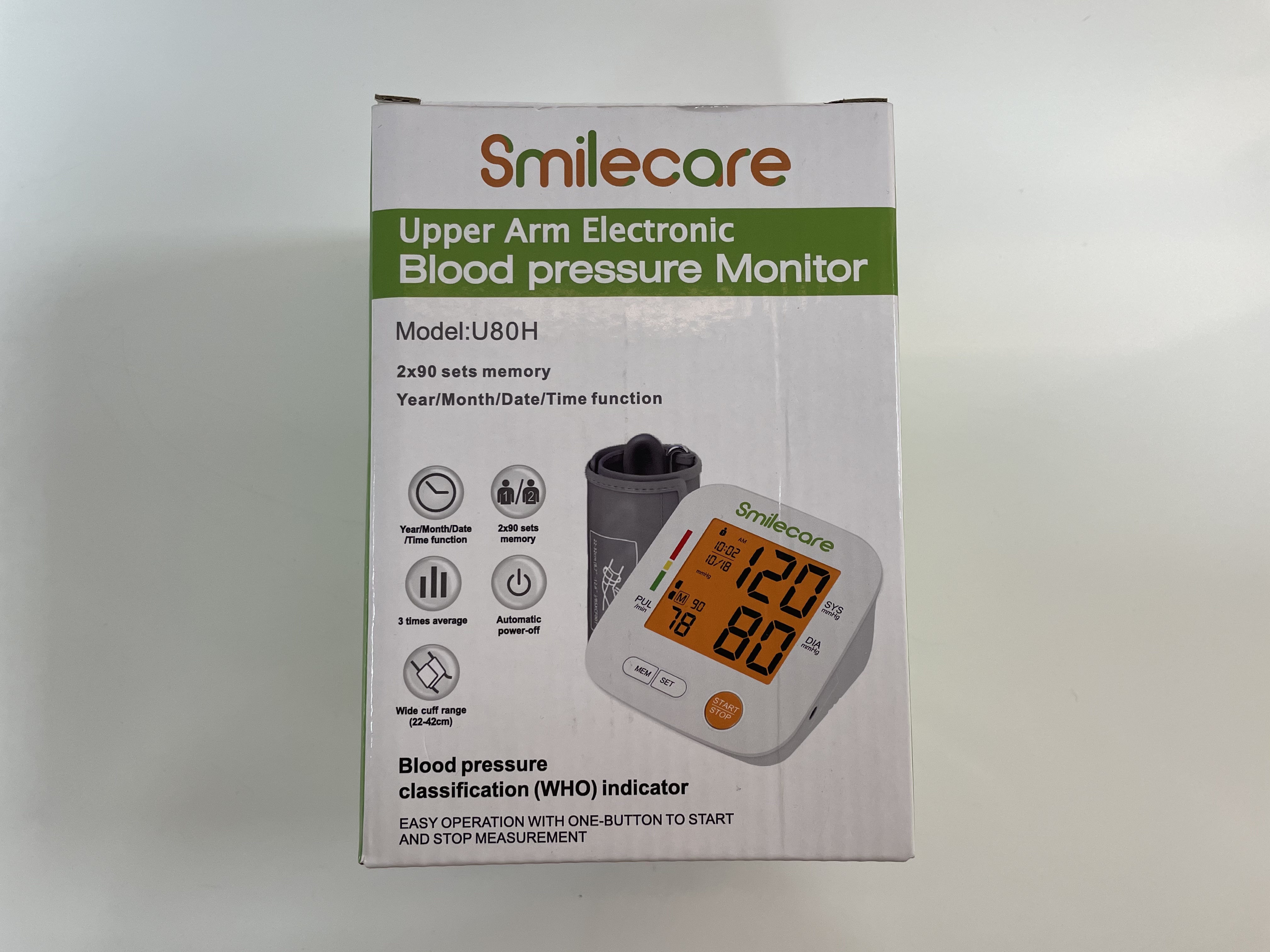 U80H automatic electronic digital upper arm blood pressure monitor for home use