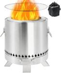 Stainless Steel Portable Outdoor Smokeless Fire Pit 15×14.2 Inch Camping And
