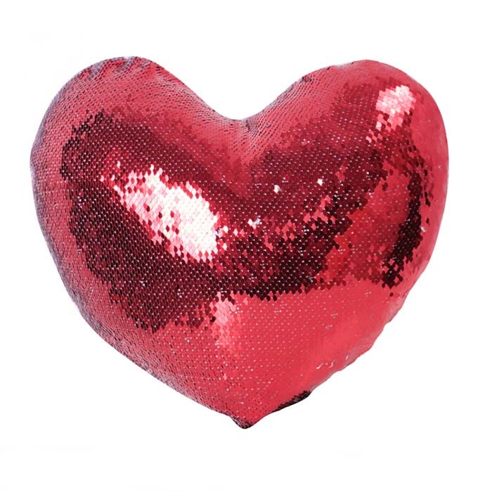 Personalized Heart Shape Sequin Sublimation Pillow Case Sparkling Style