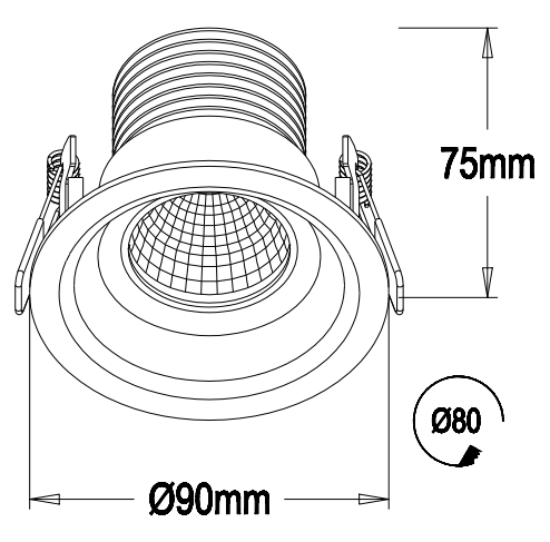 7W 500LM Bridgelux Chip LED Downlight With Tridonic Driver Warranty 3 Years