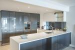 Modern European Style Kitchen Pantry Cabinet with Solid Wood and White Gloss