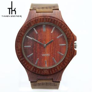 Quality Wood Dial Japan Quartz Minimalist Leather Watch Moon Phase Heart Rate Monitor wholesale