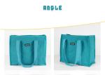 Printed Canvas Shopping Bags With Leather Handle / 20OZ Cotton Fabric