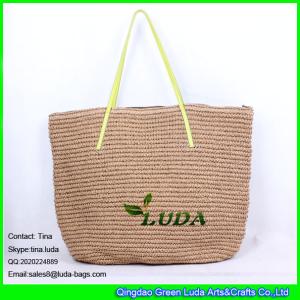 Quality LUDA light brown straw handbag fashion paper straw crochet tote bag wholesale