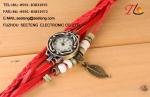 Fashion Vintage watches ladies watches with colorful beads bracelet and leather