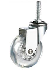 Quality 3 Inch Transparent Wheel Stem Mount Casters Pu Caster wholesale